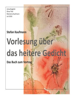 cover image of Vorlesung über das heitere Gedicht